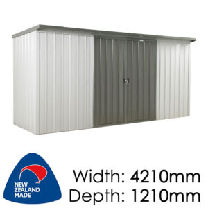 Duratuf Kiwi Shed Lean-to 4.2x1.2 Double Sliding Doors