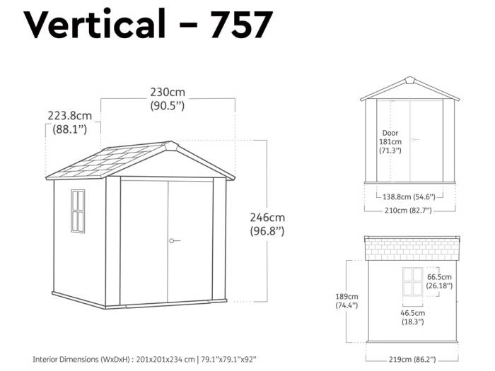 Keter Newton Plus 757 Outdoor Storage Shed - Image 4